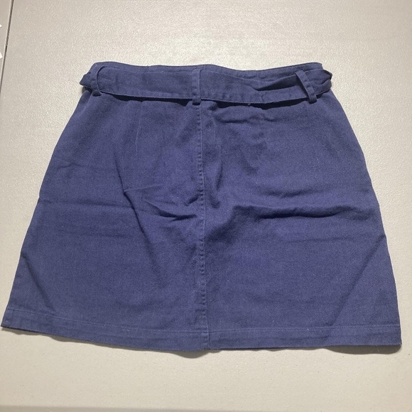 NWT Francesca's Harper Heritage Navy Blue Tie Waist Skirt Women's Large L New - Picture 6 of 10